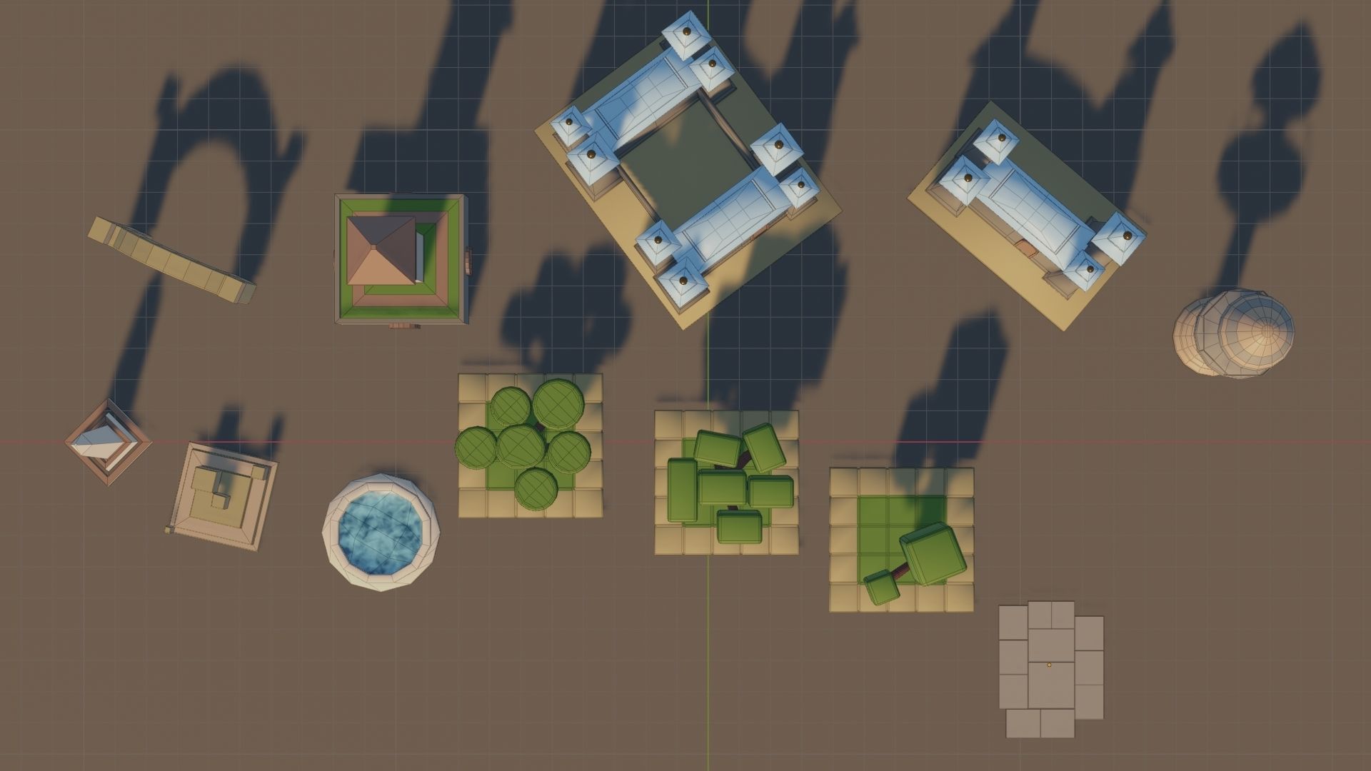 basit cartoon structure pack Low-poly 3D model_6