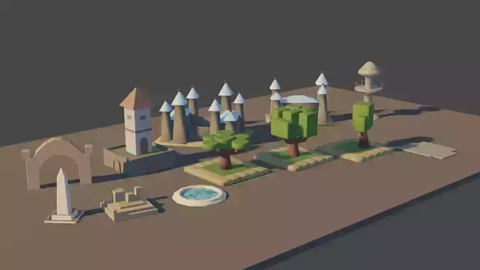 basit cartoon structure pack