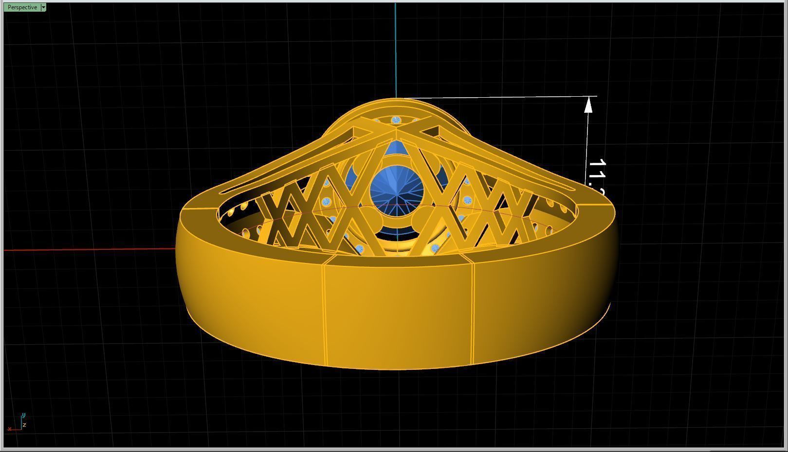 Ring Round stone 6mm Multiple ring size 3D print model_7