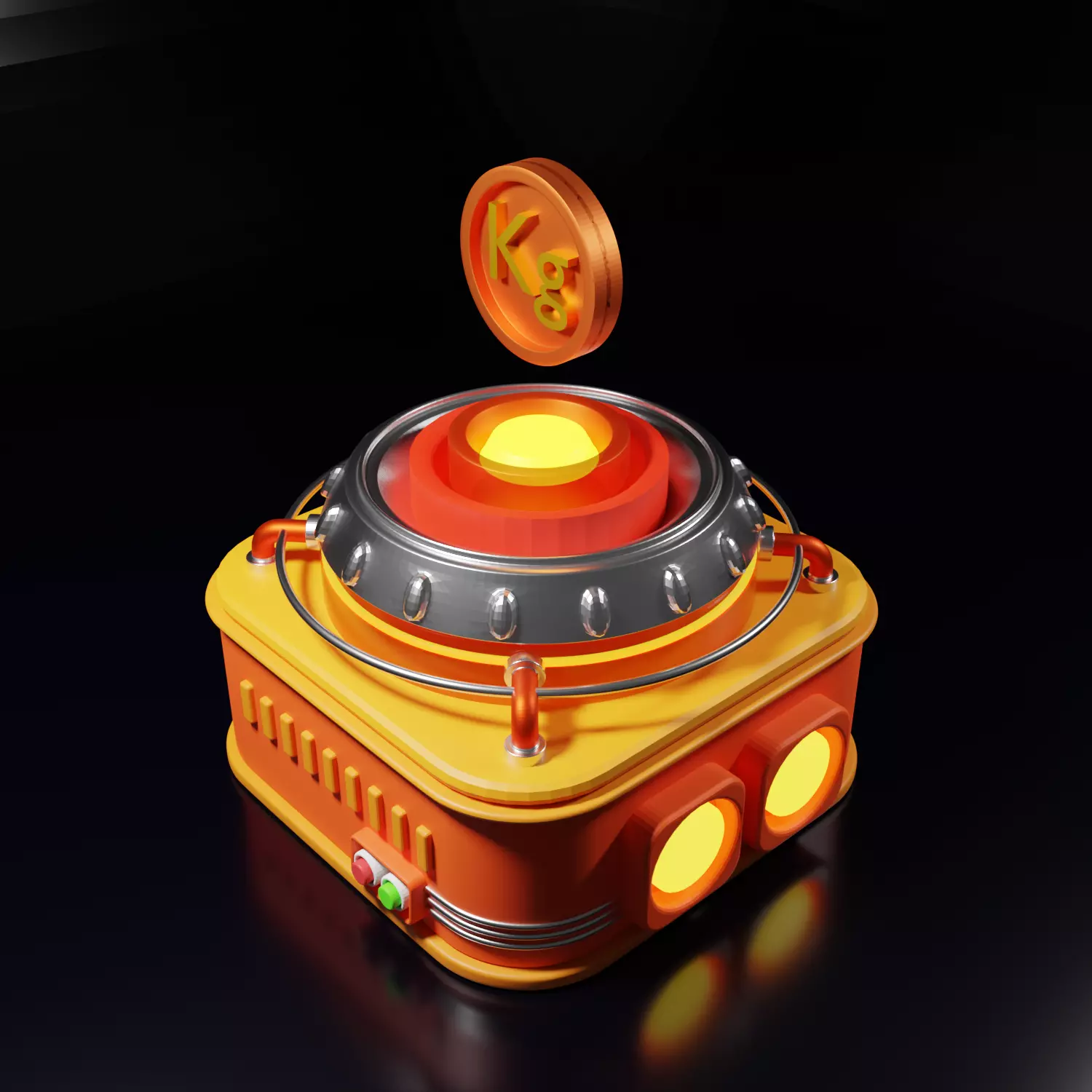 Gold coin base station Free 3D model_0