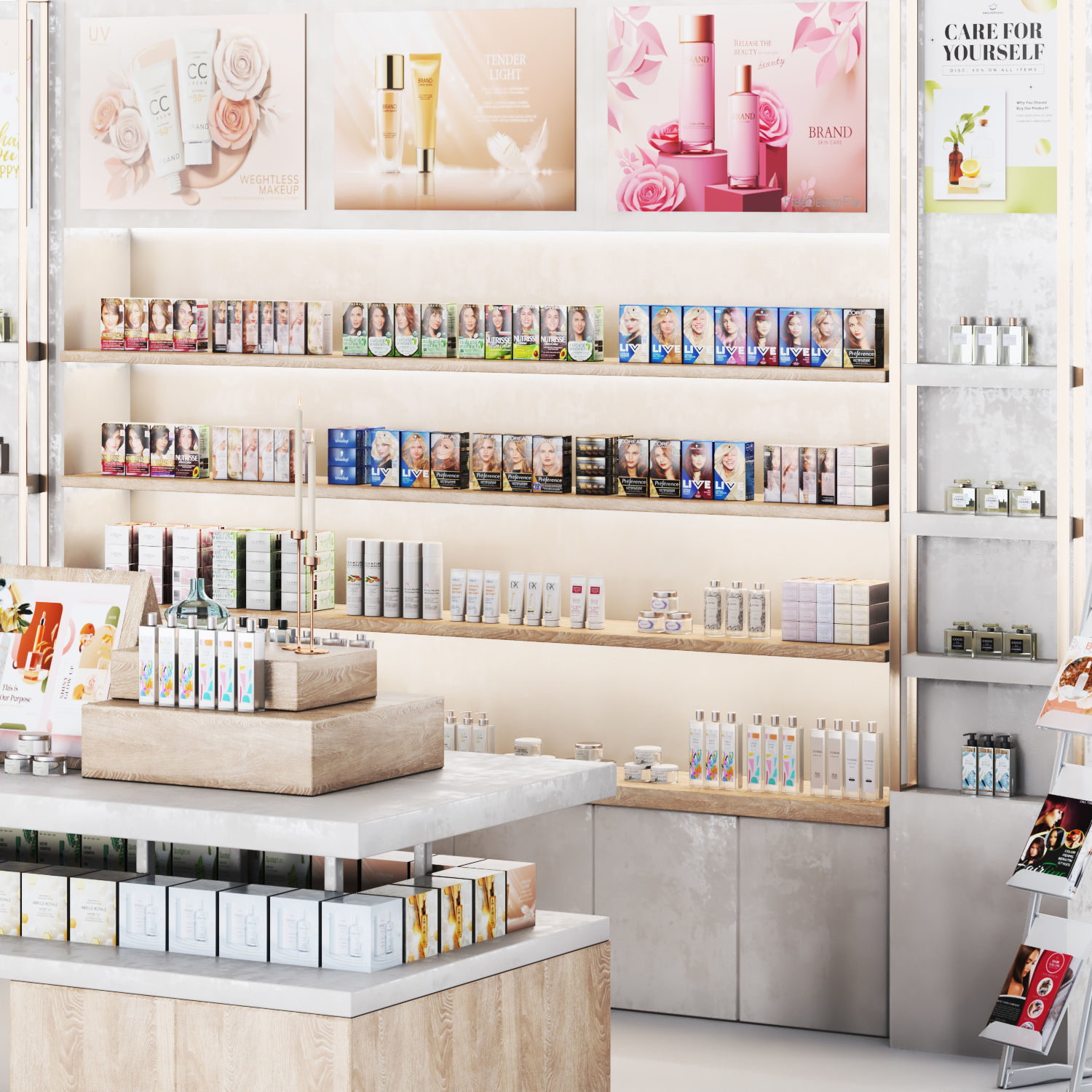 showcase 04 store stand Low-poly 3D model_2