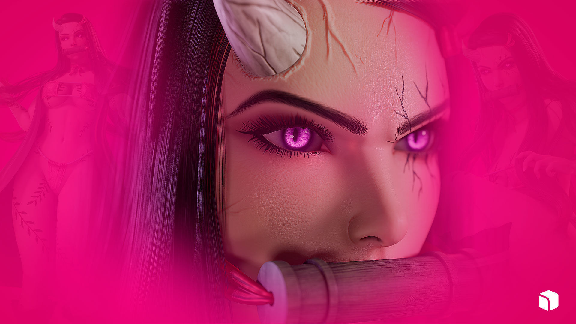 Nezuko Kamado - Game Ready - Low Poly Low-poly 3D model_12