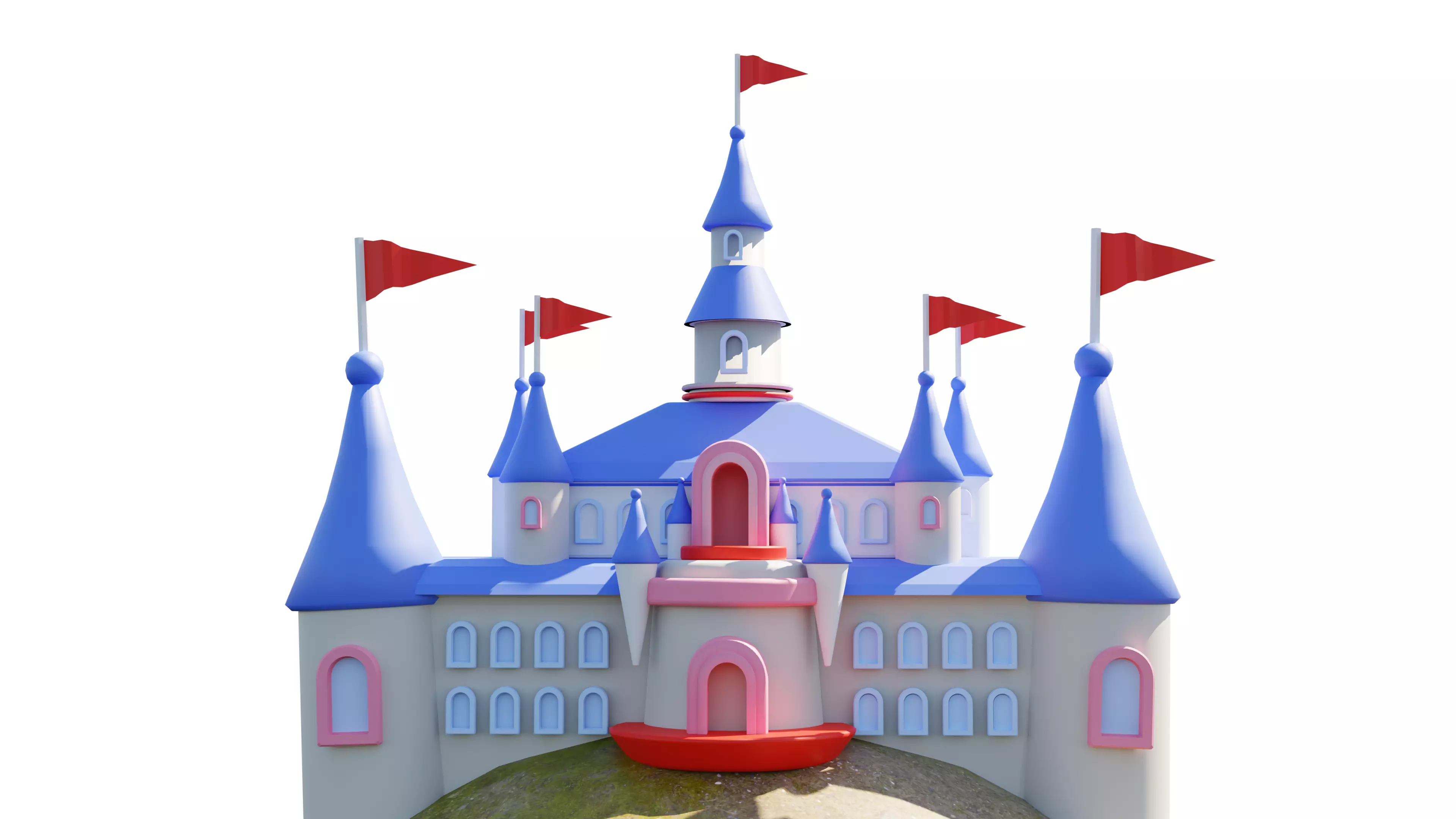game asset lowpoly castle Low-poly 3D model_0