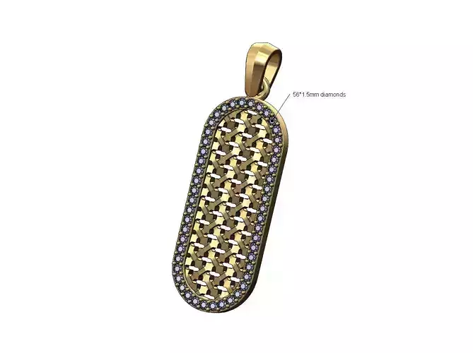 Moucharabieh mesh diamond slot pendant with bail 3D print model