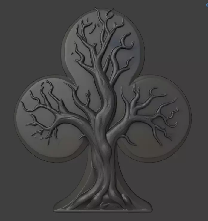 Tree Within a Spade Symbol  3D print model_0