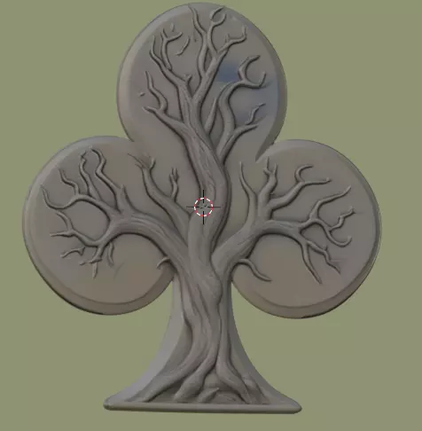 Tree Within a Spade Symbol  3D print model_1