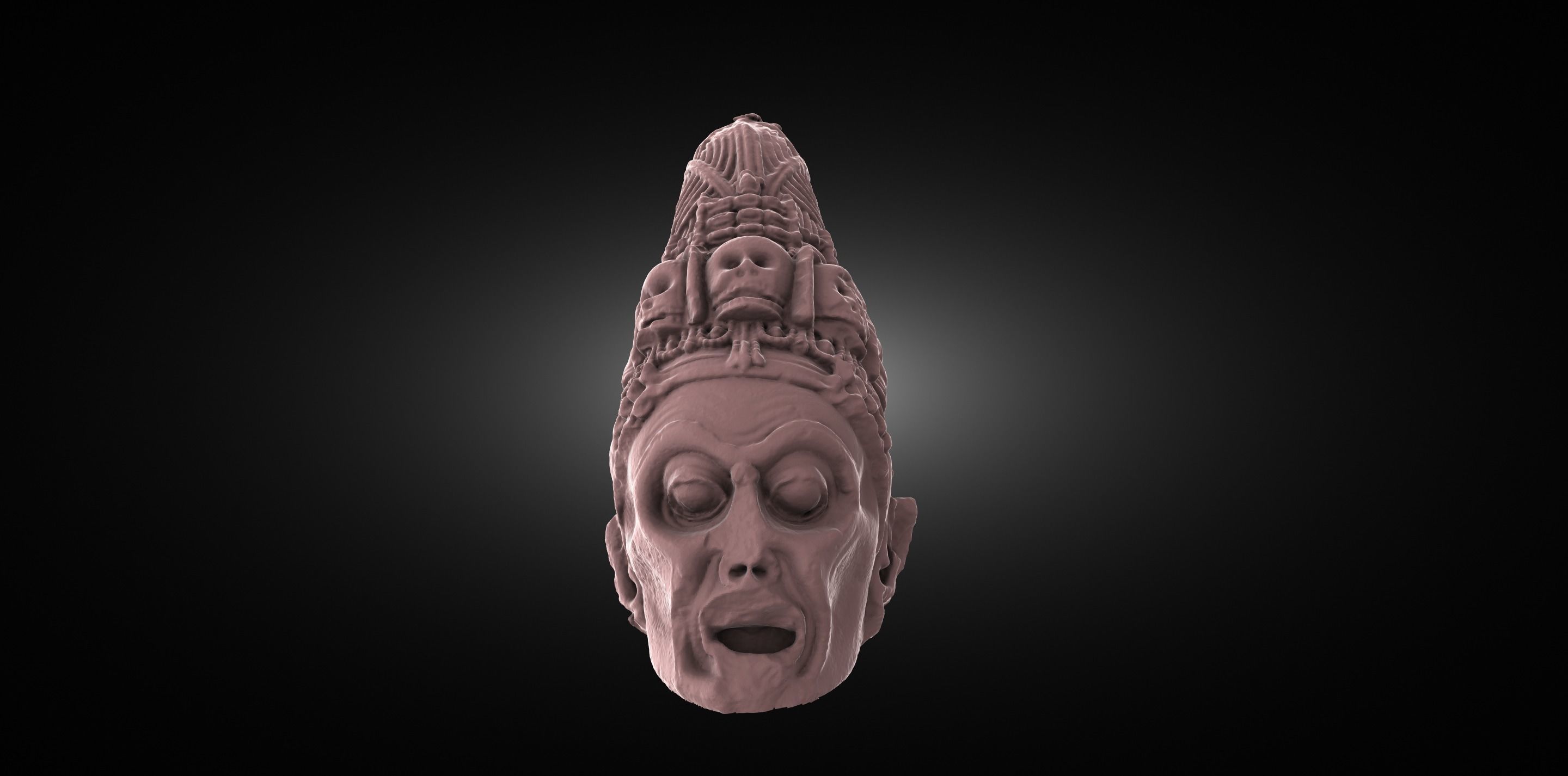 Goddess Chamunda Head - High Poly 3D File 3D print model_1