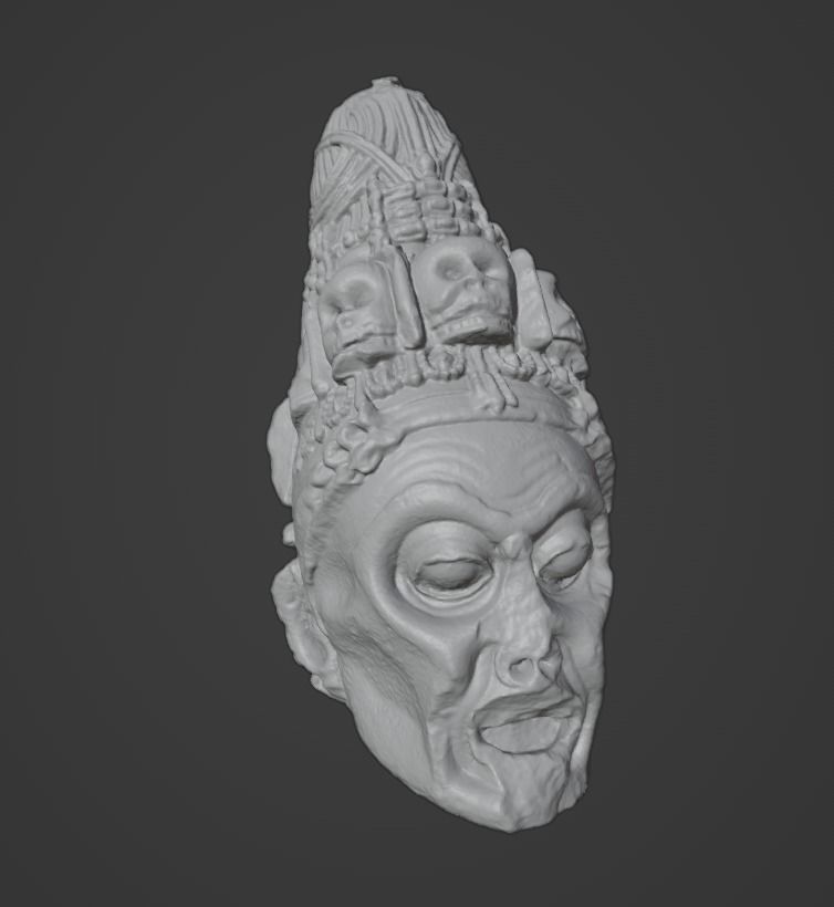 Goddess Chamunda Head - High Poly 3D File 3D print model_7