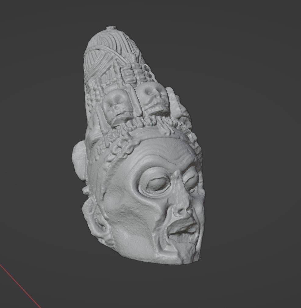 Goddess Chamunda Head - High Poly 3D File 3D print model_8