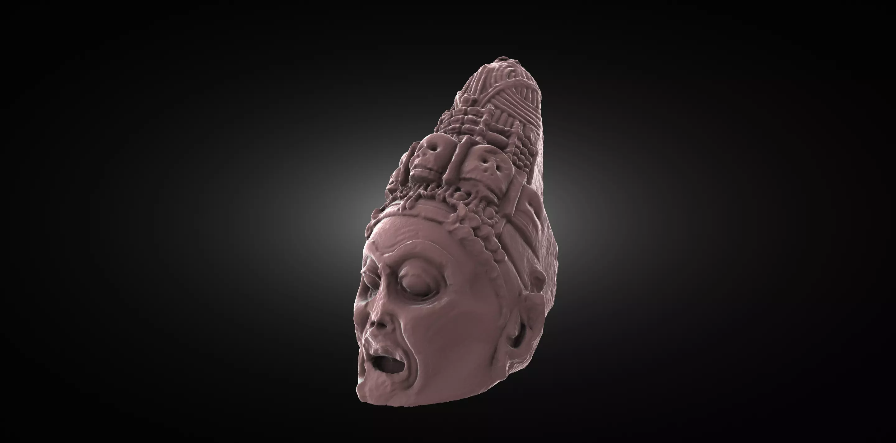 Goddess Chamunda Head - High Poly 3D File 3D print model_0
