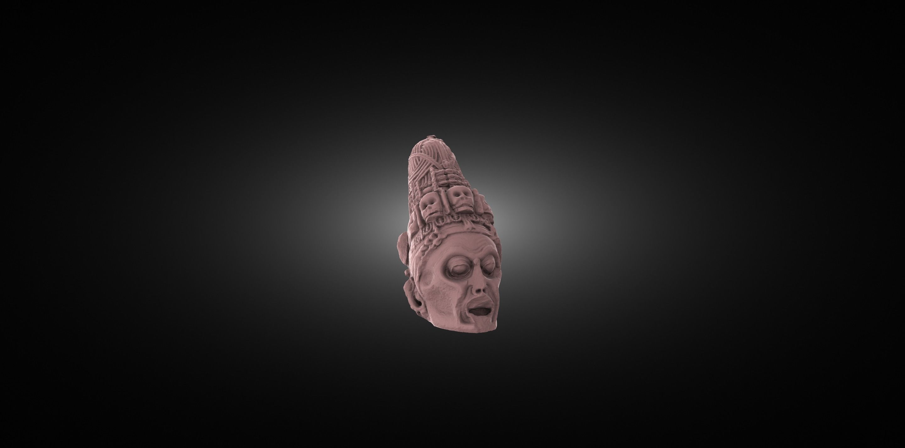 Goddess Chamunda Head - High Poly 3D File 3D print model_6