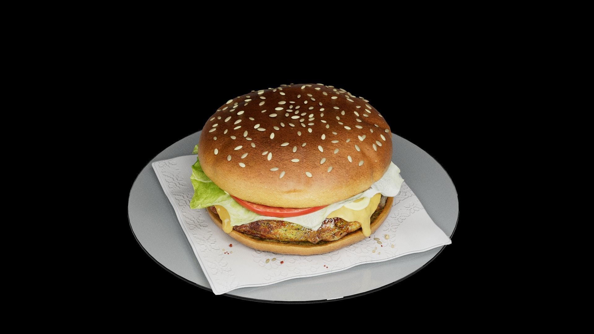 Hamburger classic 3 3D model_2