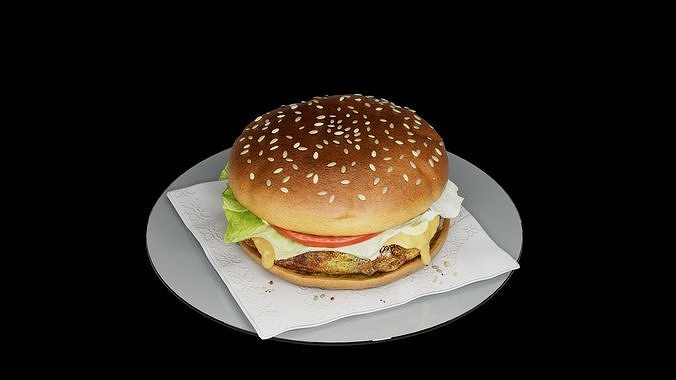 Hamburger classic 3 3D model 4
