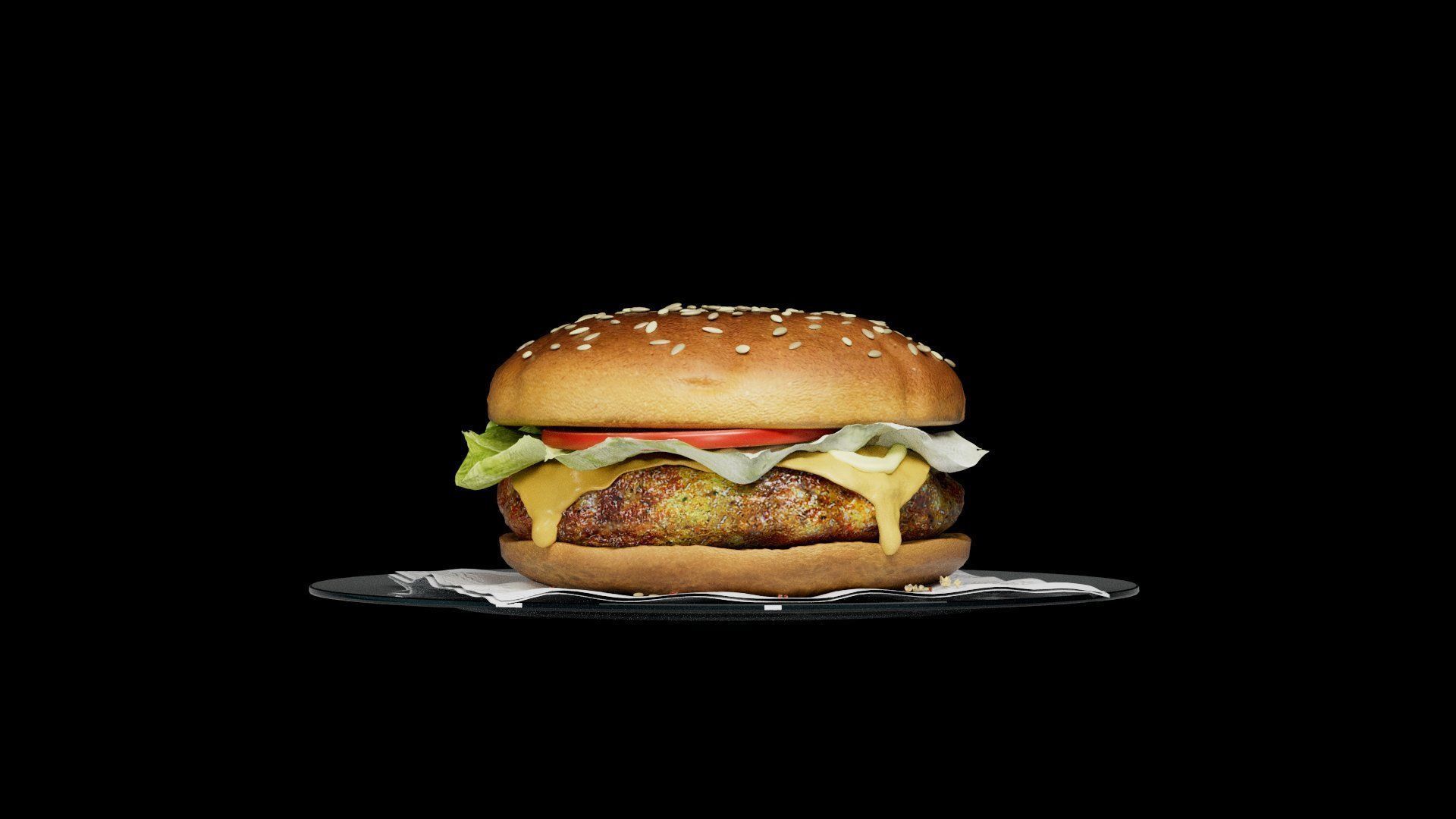 Hamburger classic 3 3D model_1