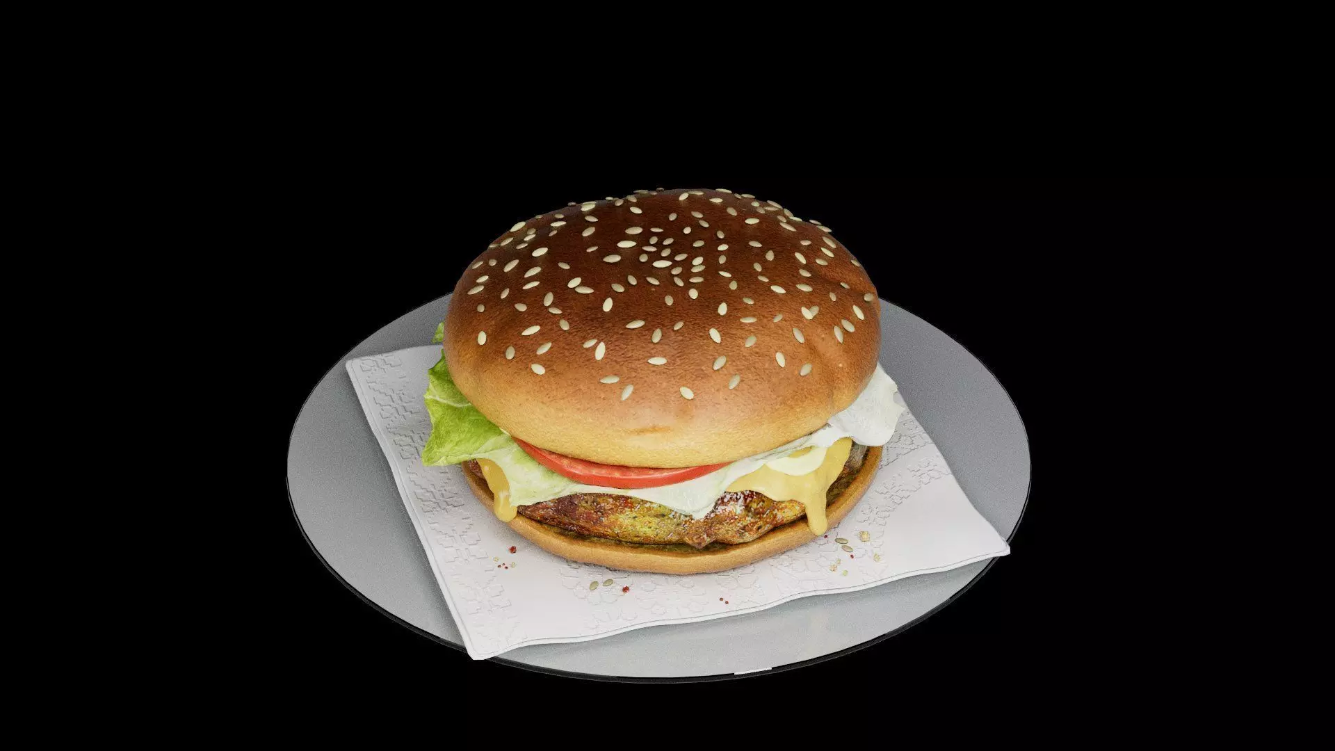 Hamburger classic 3 3D model_0