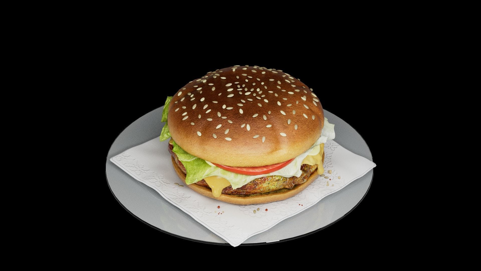 Hamburger classic 3 3D model_5