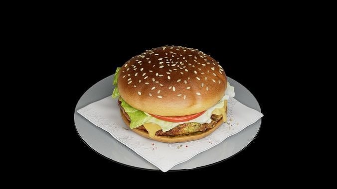 Hamburger classic 3 3D model 6