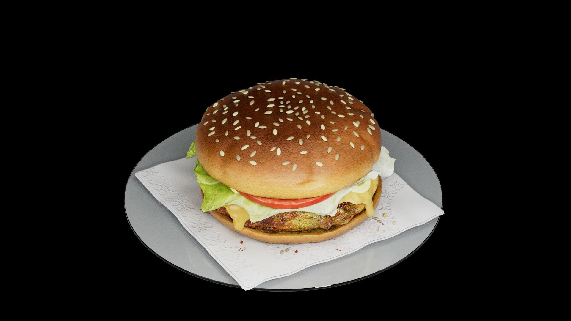 Hamburger classic 3 3D model_4