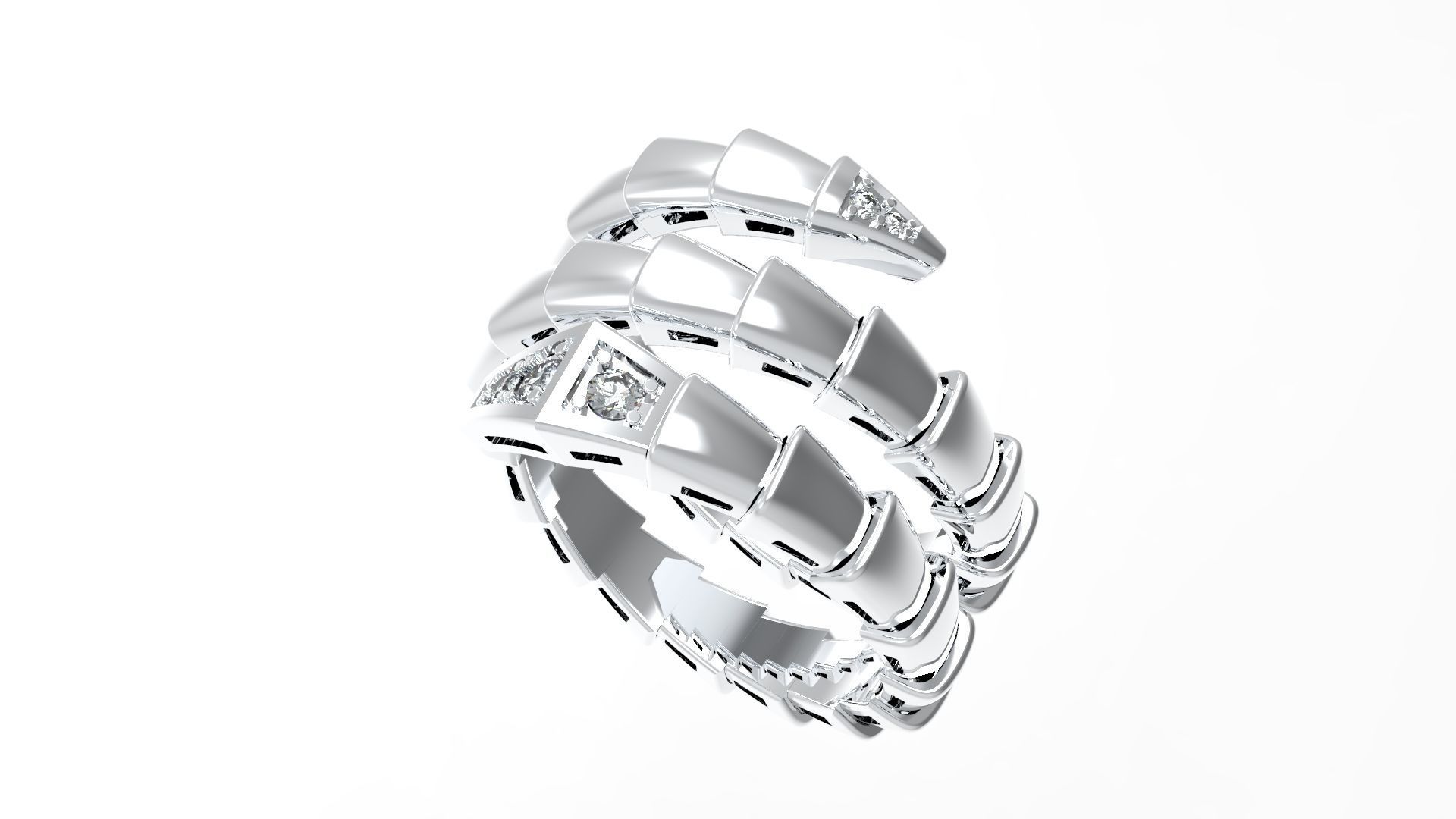 Serpenti Flexible Double Rotated Ring 18 5mm 3D print model_13