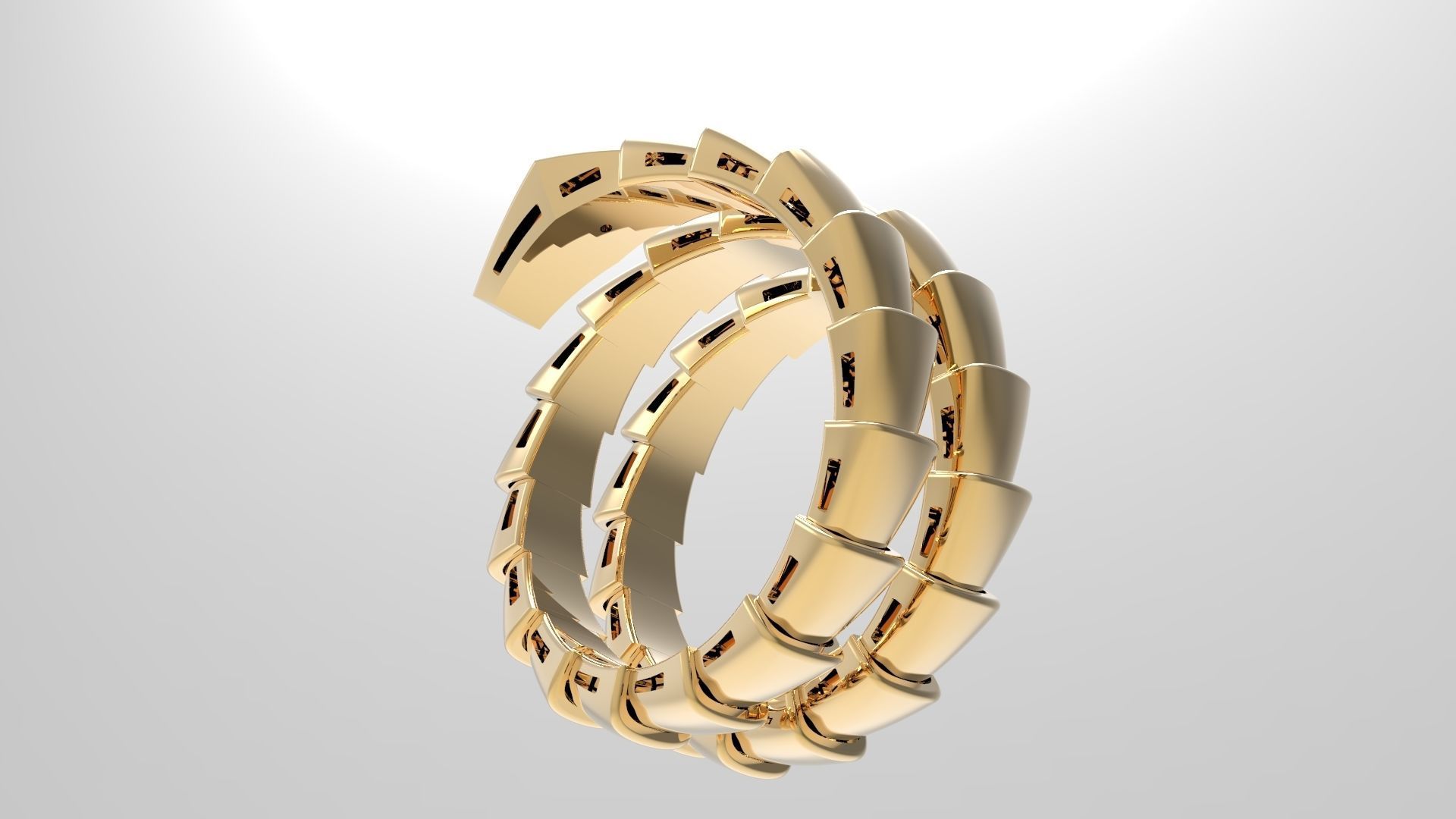 Serpenti Flexible Double Rotated Ring 18 5mm 3D print model_5