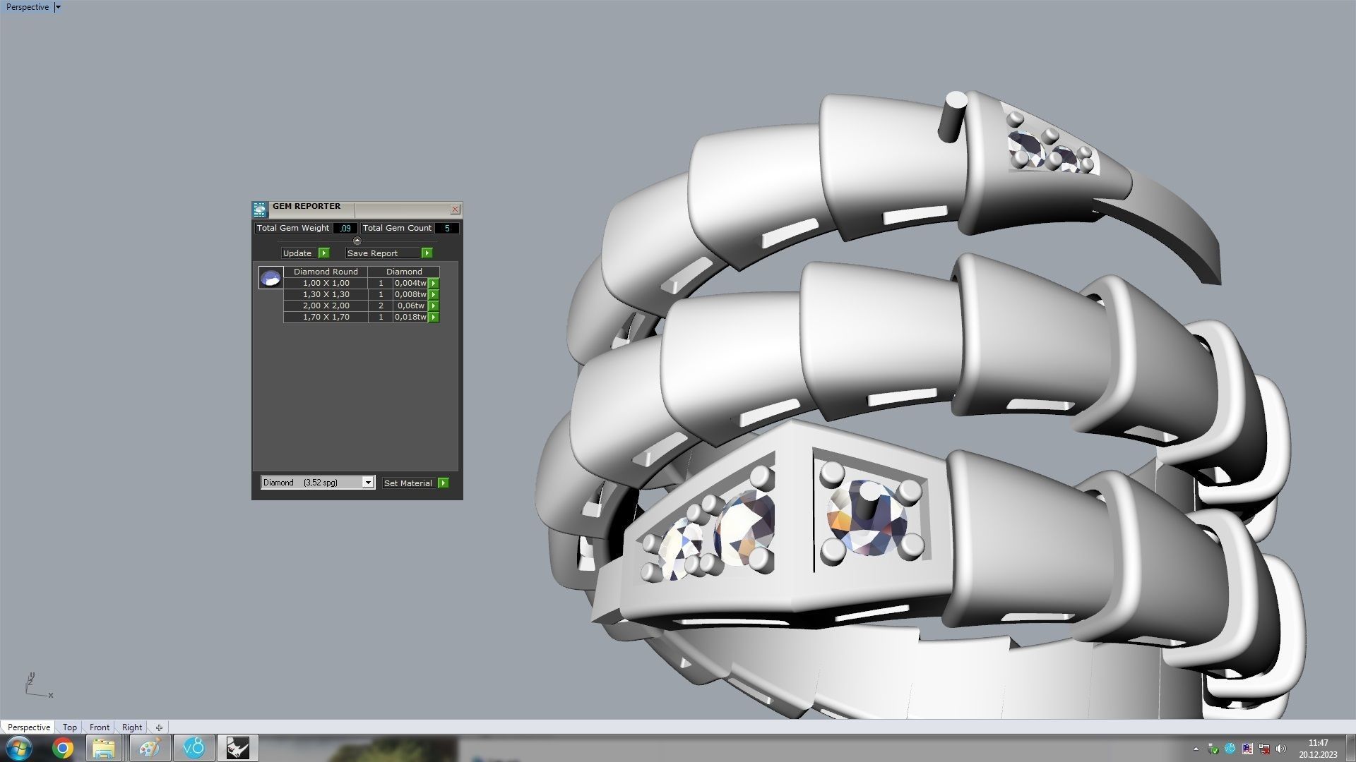 Serpenti Flexible Double Rotated Ring 18 5mm 3D print model_22