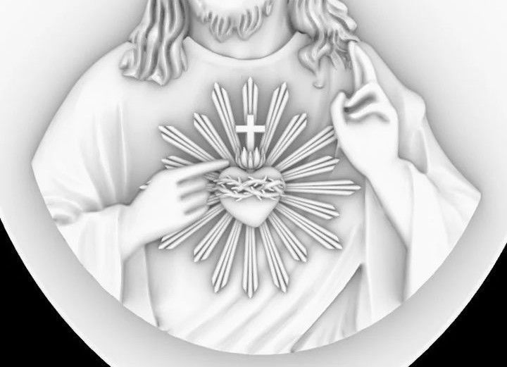 Jesus Pendant 3D print model_2