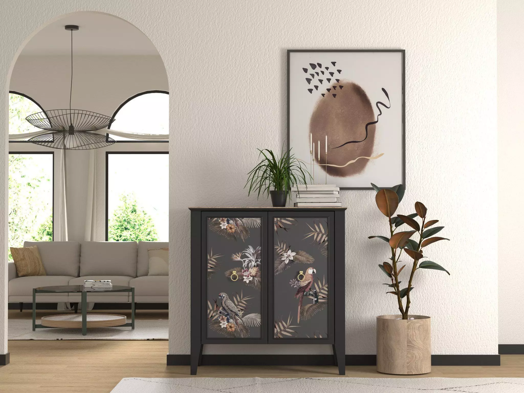 Paris Highboard Low-poly 3D model_0