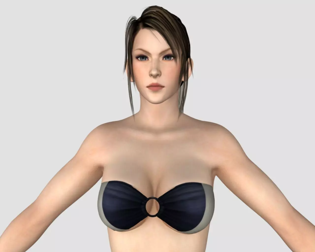  black shorts bikini women 3D model_0