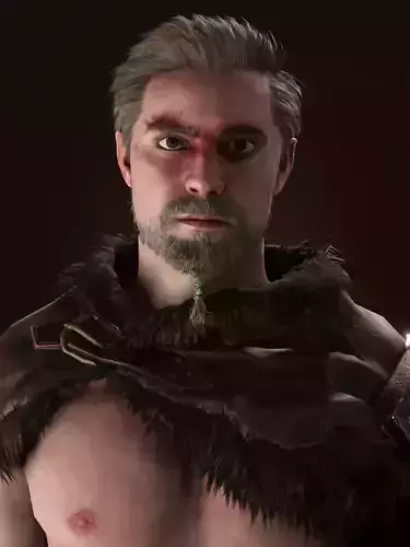 3D Male Medival Warrior Game Character in 4K Realistic Textures