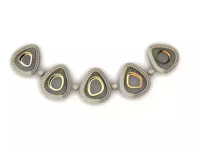Polki Necklace Set 3D print model