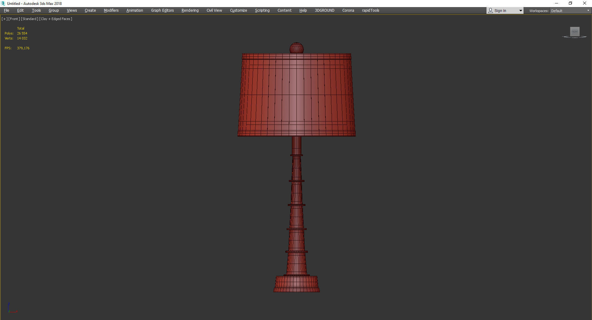 Auger Small Table Lamp Low-poly 3D model_2