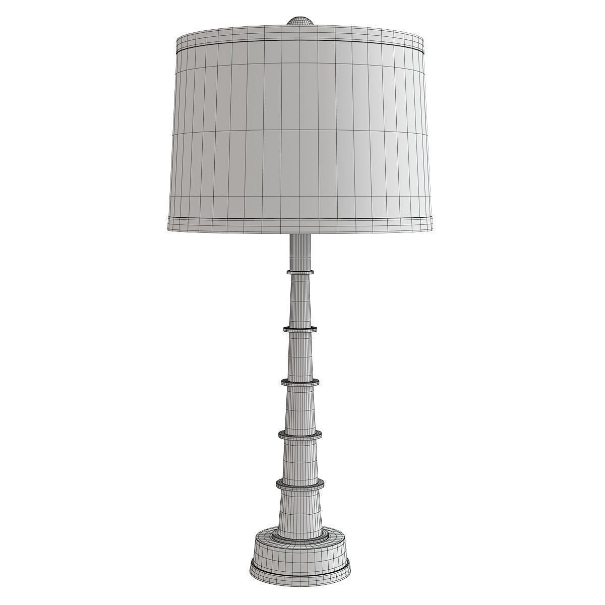 Auger Small Table Lamp Low-poly 3D model_1