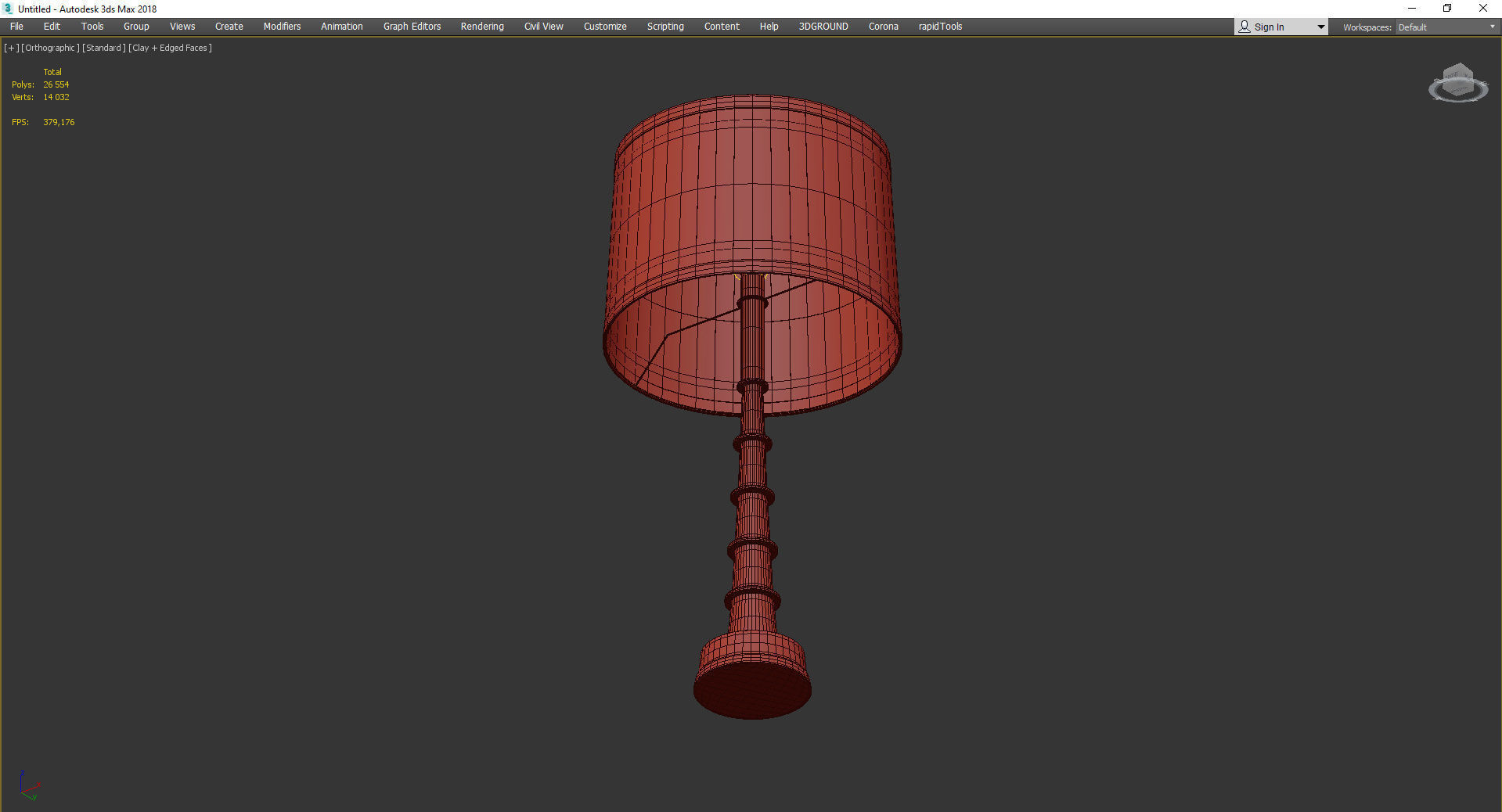 Auger Small Table Lamp Low-poly 3D model_3
