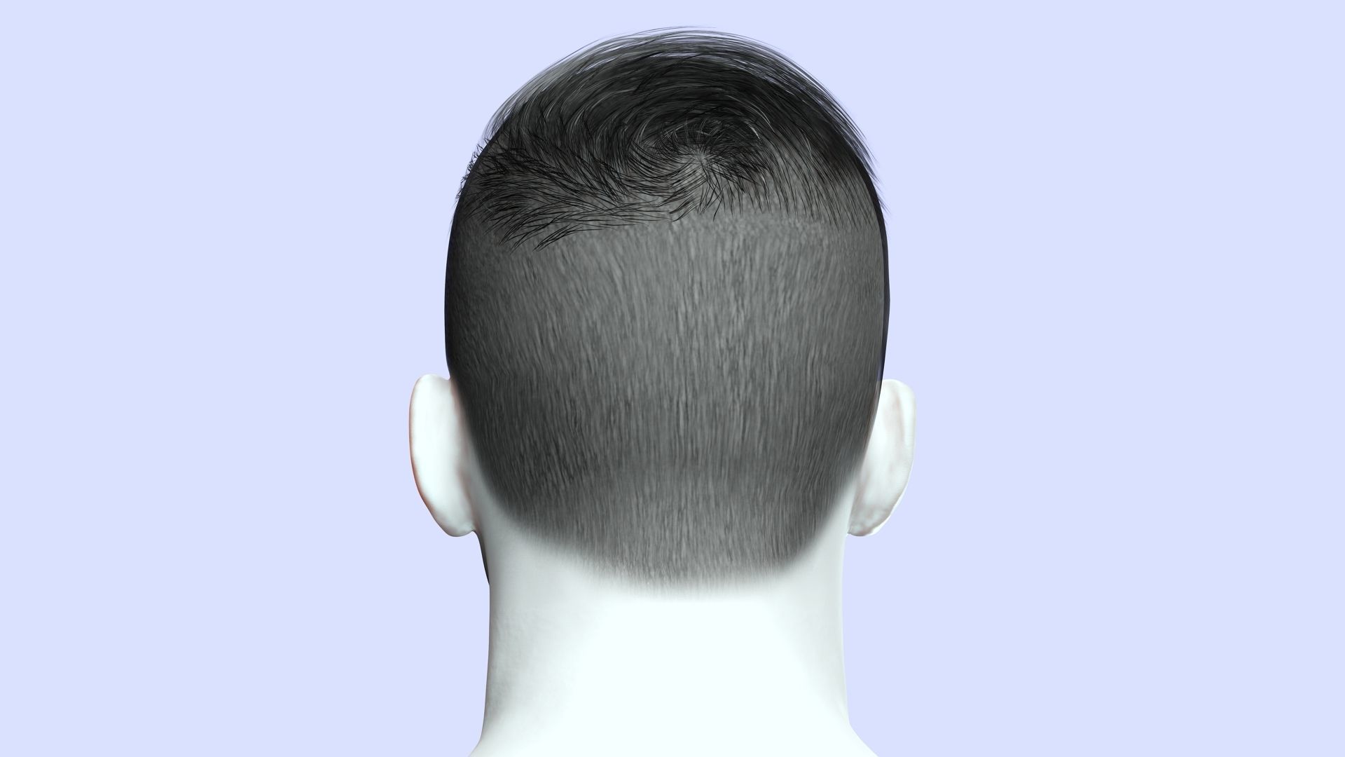 Classic Male Hair With Mustache Low-poly 3D model_10
