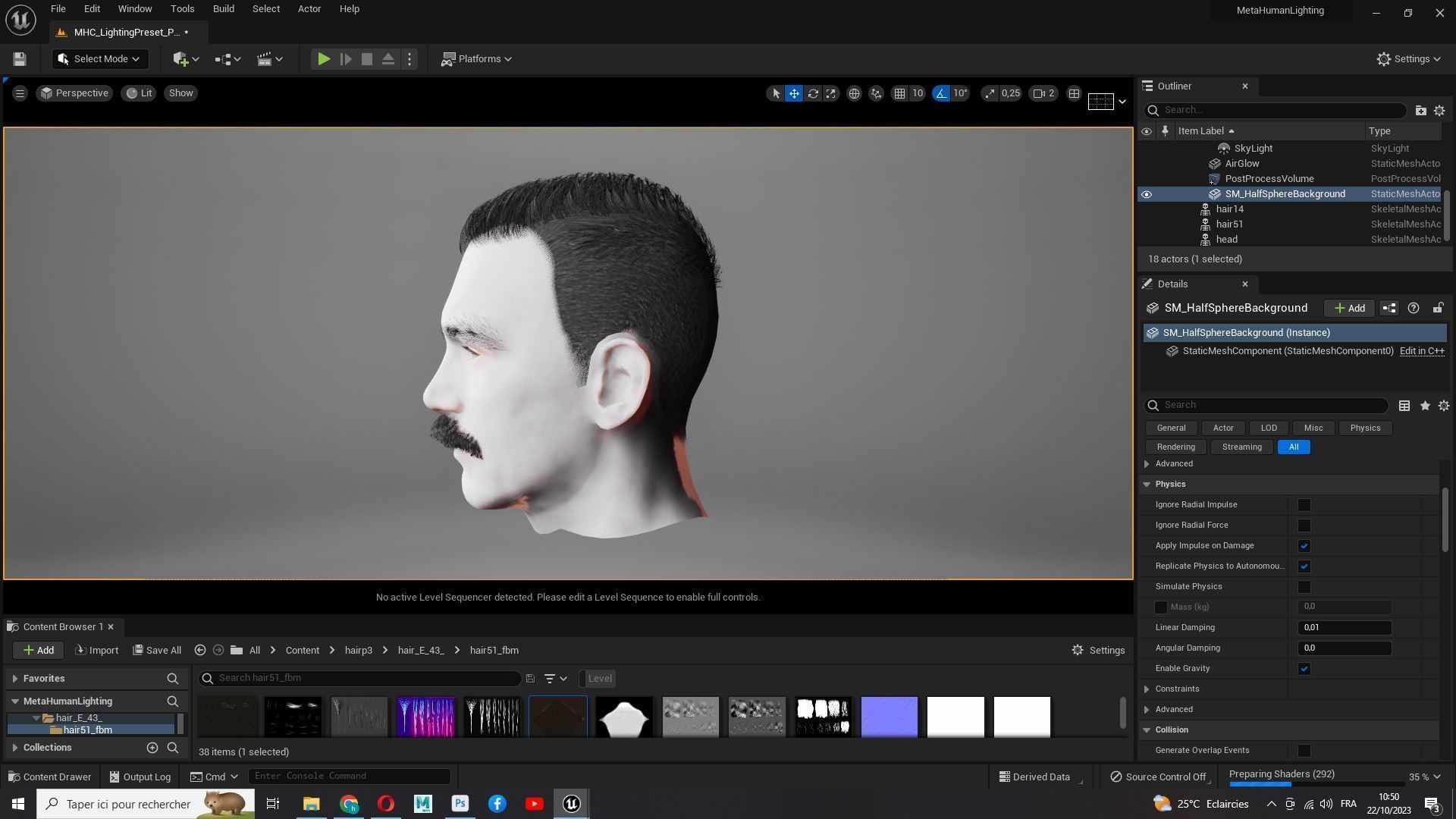 Classic Male Hair With Mustache Low-poly 3D model_22