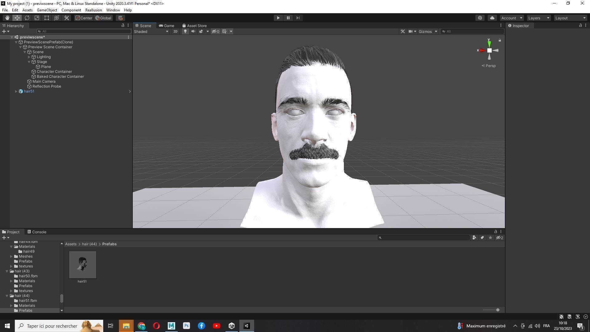 Classic Male Hair With Mustache Low-poly 3D model_24