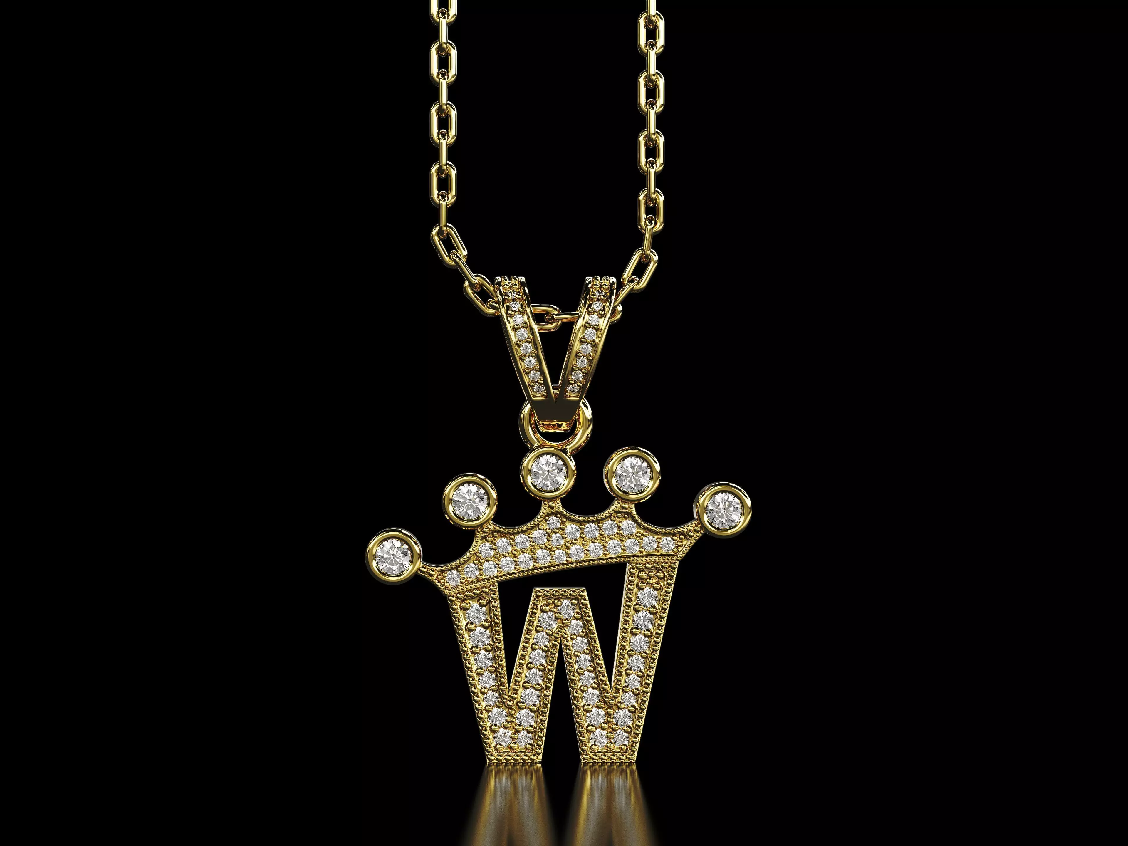 W letter pendant 3D print model