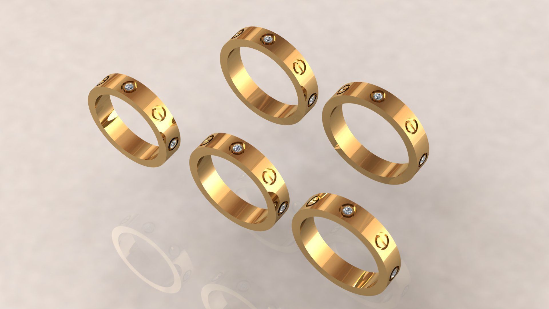 Cartier ring 3D print model   16-18 SIZE 3D print model_1