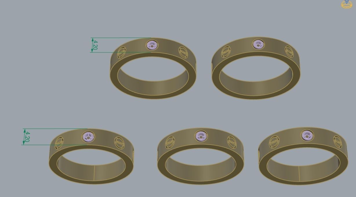 Cartier ring 3D print model   16-18 SIZE 3D print model_4