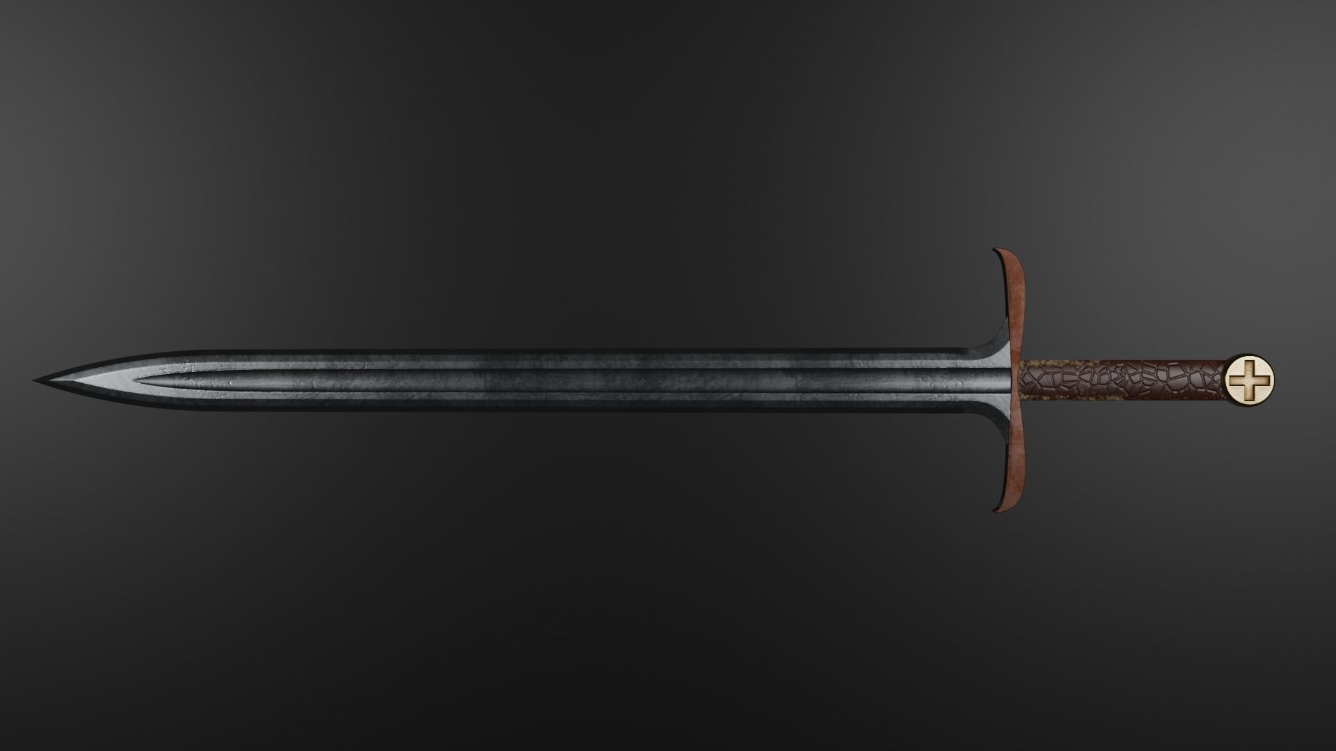 Medieval Sword Free 3D model_5