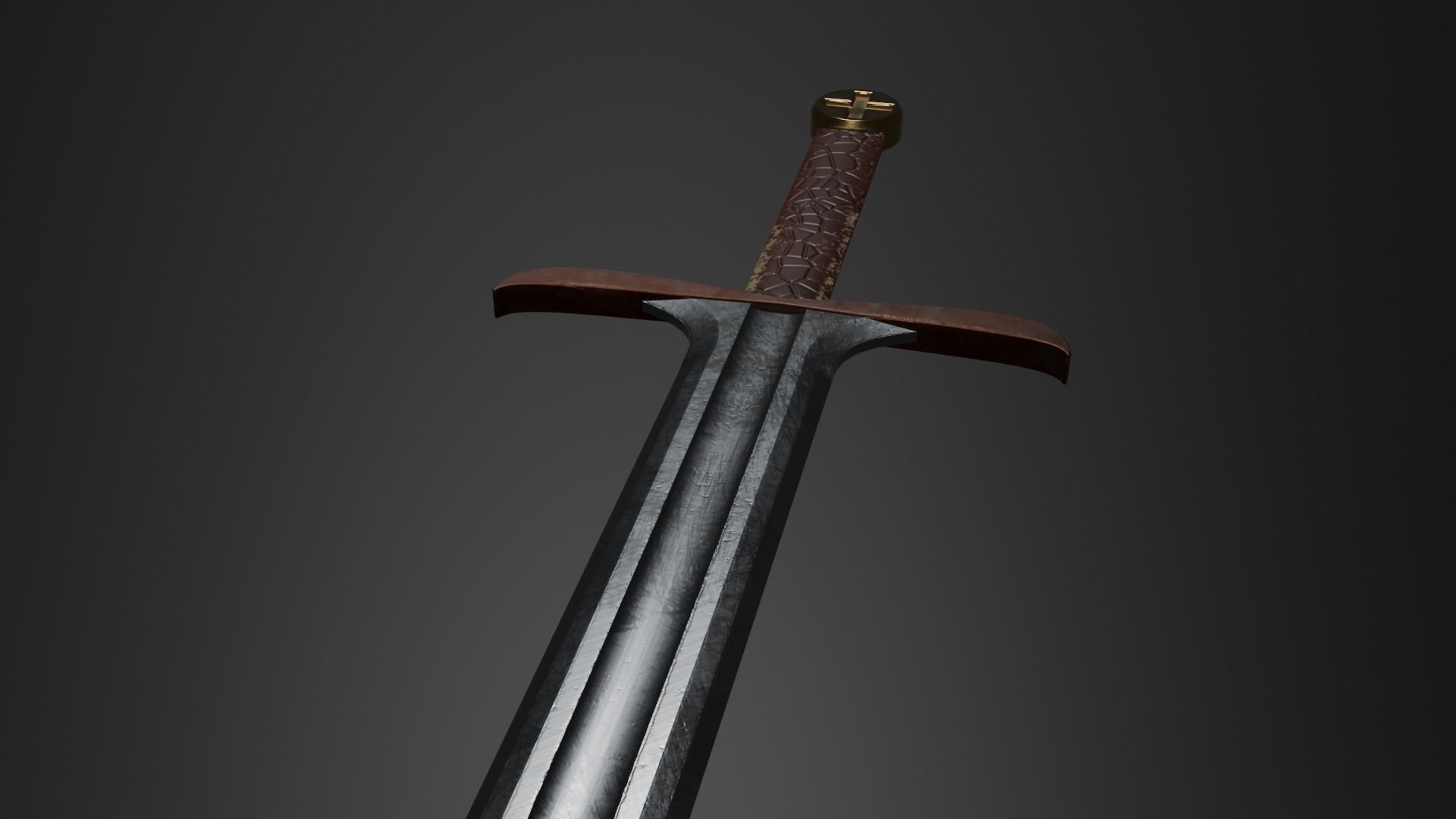 Medieval Sword Free 3D model_2