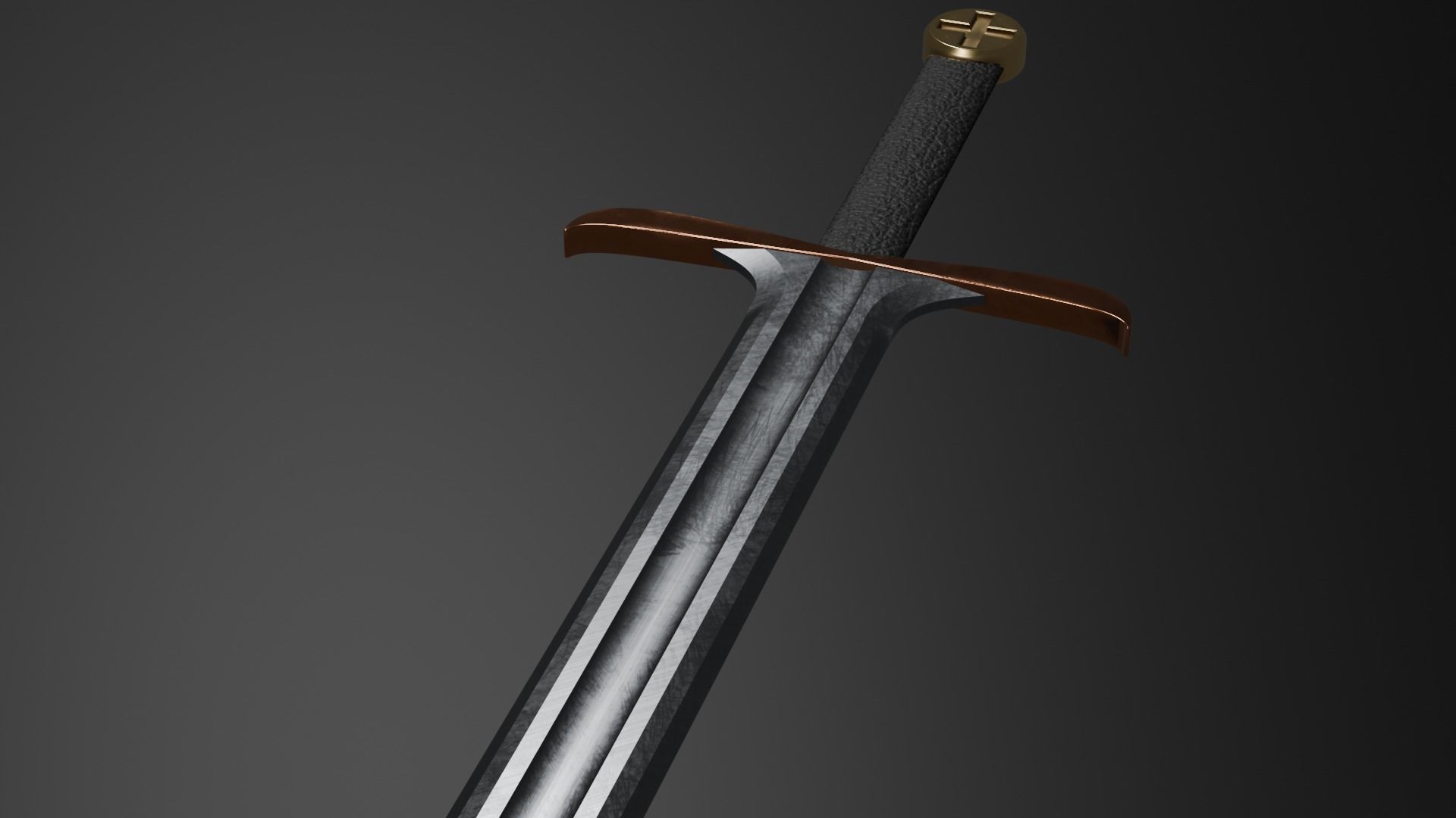 Medieval Sword Free 3D model_1