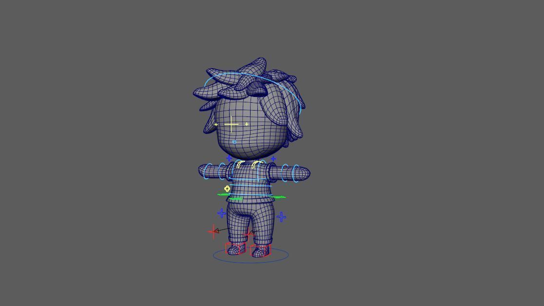 Small kid model and rig Low-poly 3D model_4