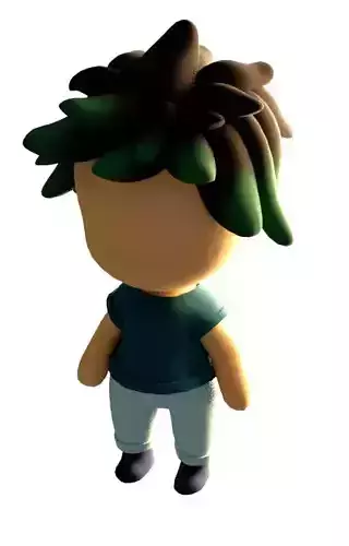 Small kid model and rig Low-poly 3D model
