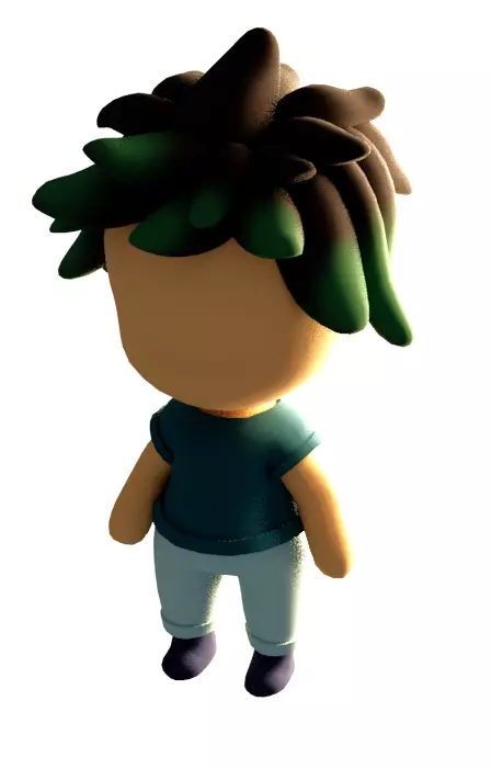 Small kid model and rig Low-poly 3D model_0