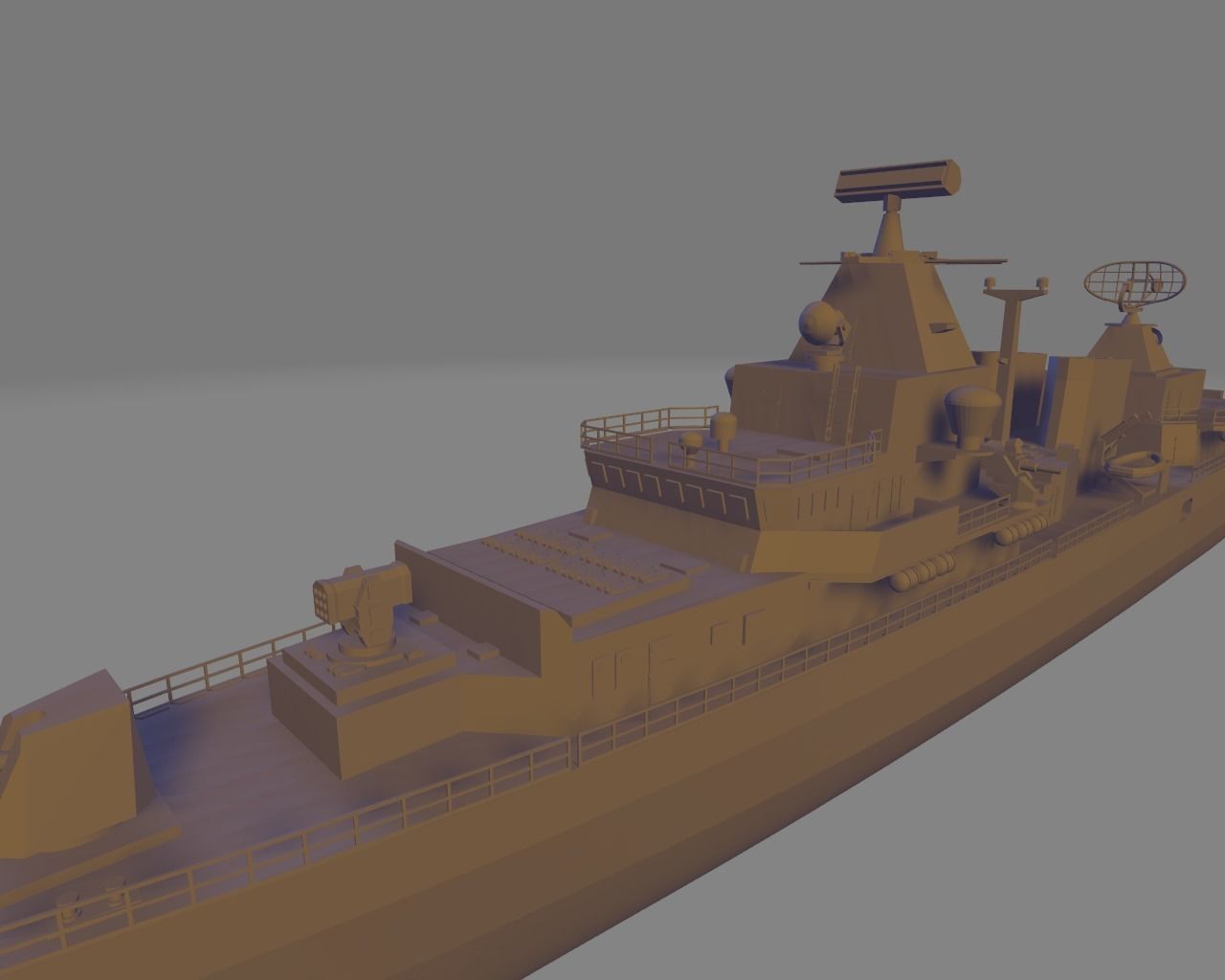 German battleship FGS F123 3D print model_3