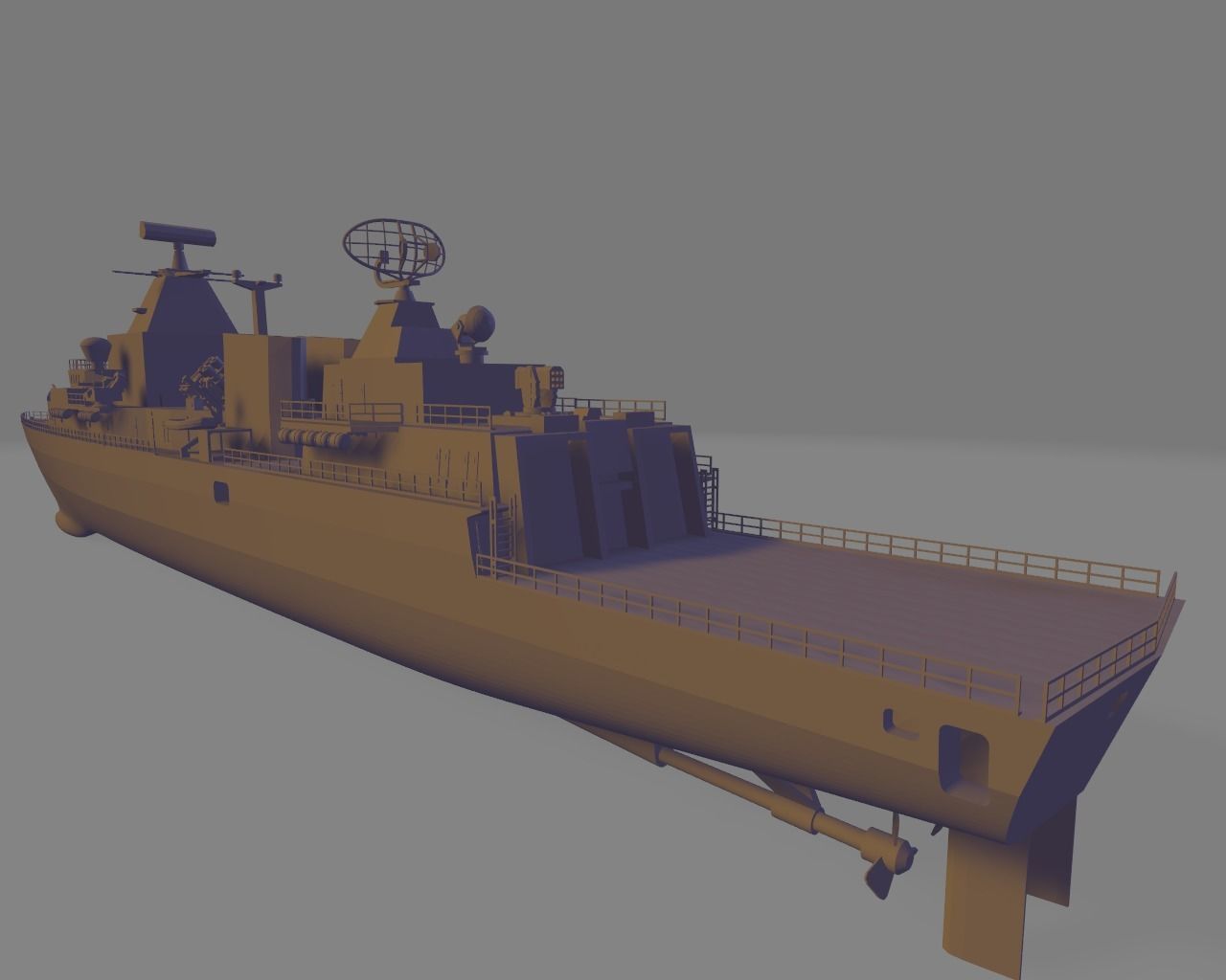 German battleship FGS F123 3D print model_6