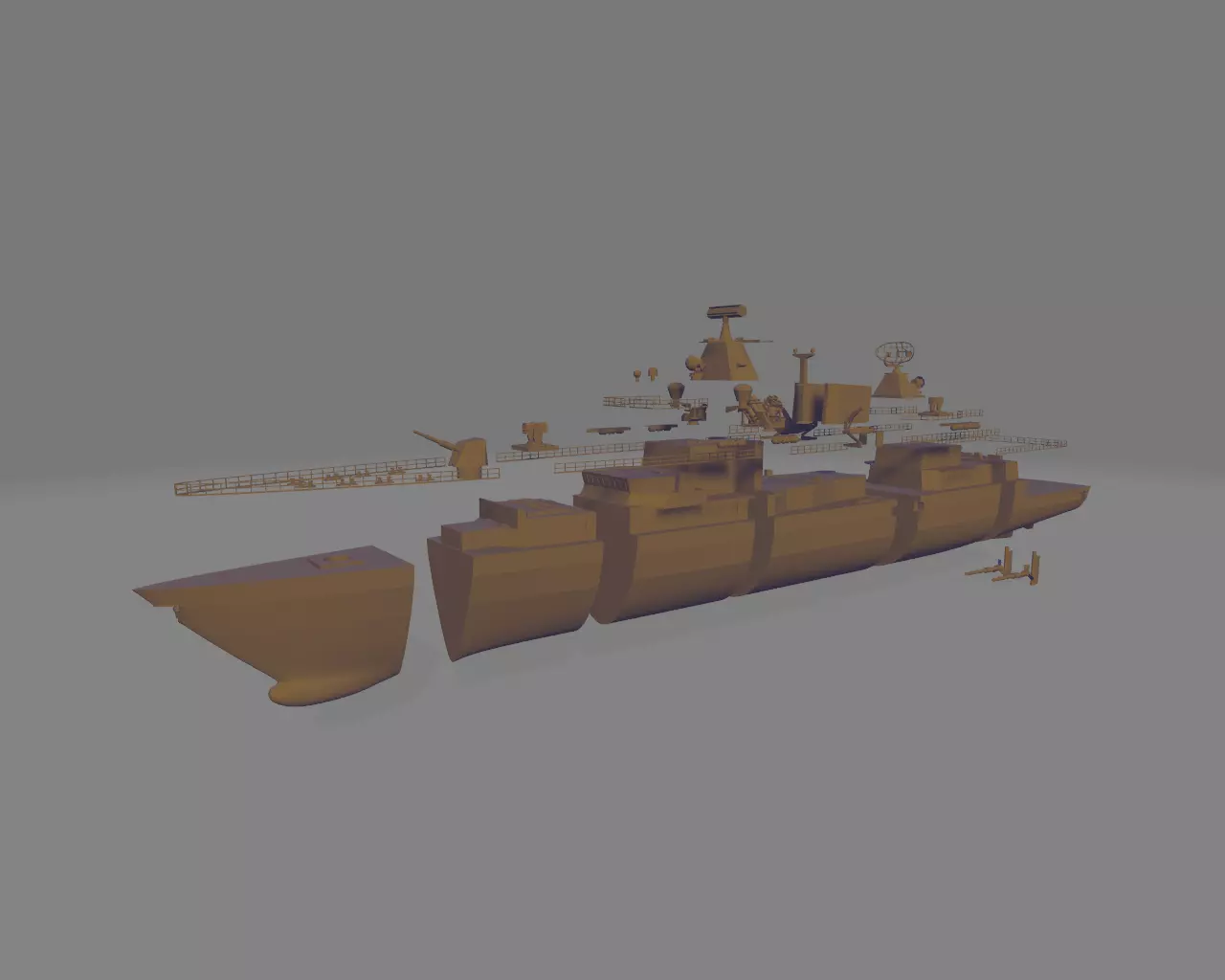 German battleship FGS F123 3D print model_0
