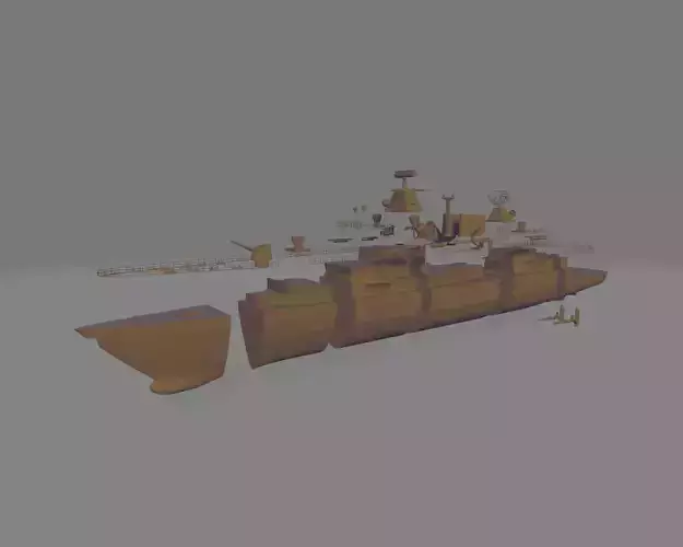 German battleship FGS F123  3D print model