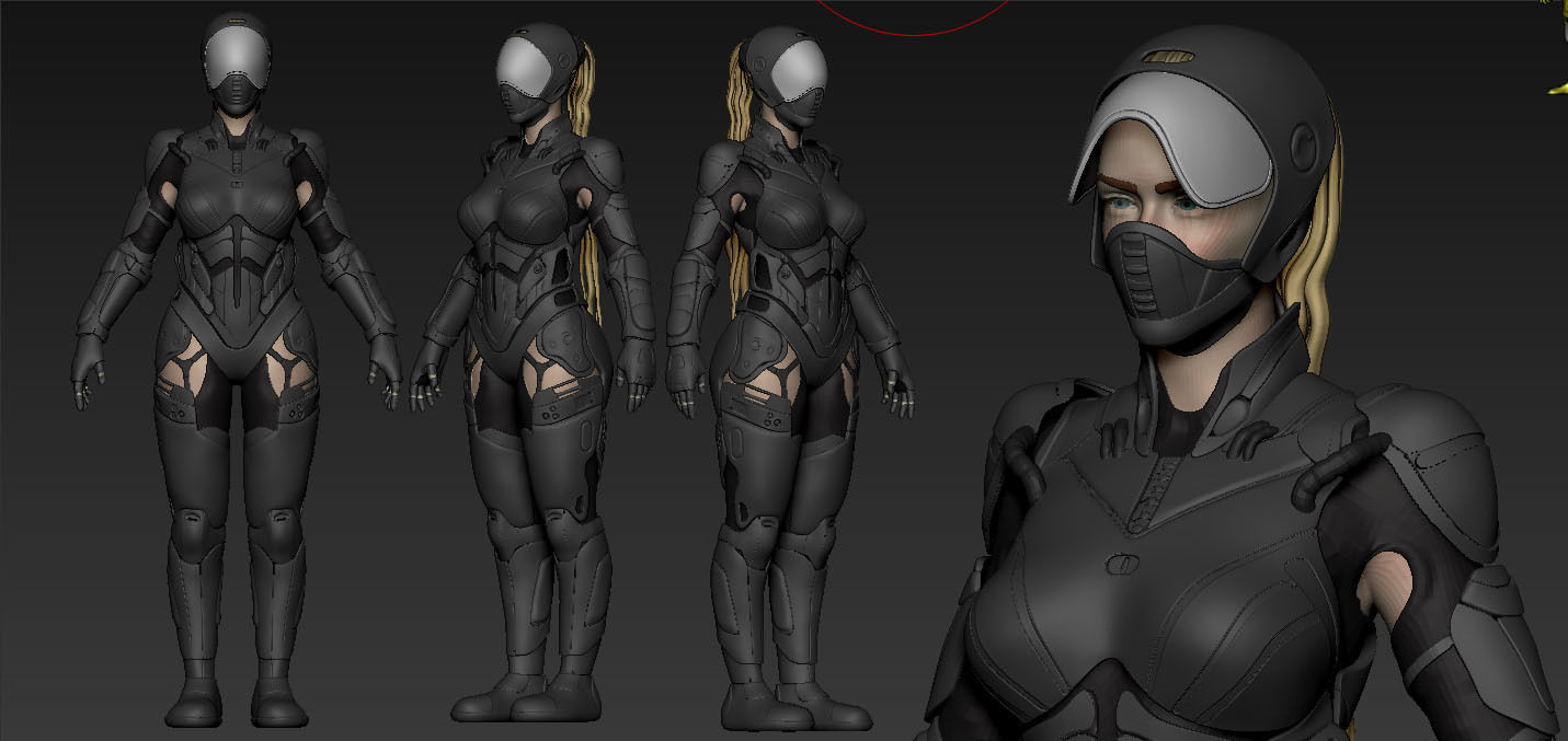 Gril Sci-FI 3D model_6